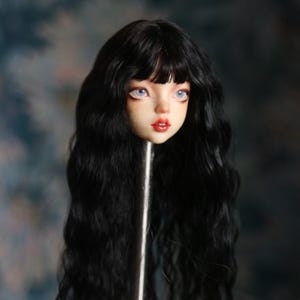 9-11cm/ 3.5-4&quot;  Popovy Sister Long Hard Cap Long Wavy Mohair wig for Bjd Doll, Doll Hair Bjd Accessories,Popovy Sister wig