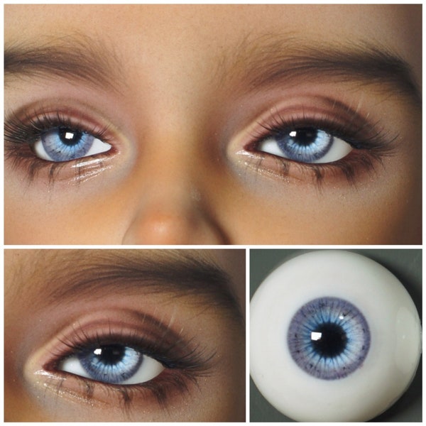 Yeux de poupée réalistes bleus, 1/3 1/4 1/6 Yeux BJD, Yeux de poupée, Yeux en résine, Yeux de sécurité, Yeux de jouet, Yeux d'artisanat 10mm 12mm 14mm 16mm 18mm 20mm Petit Iris