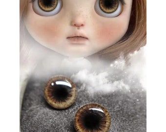 Éclats réalistes pour les yeux Blythe avec cristaux Swarovski, yeux de poupée UV en résine