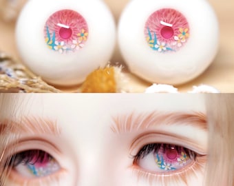 Hand Painted Pink Realistic BJD doll Resin Eyes for Ball Joint Doll 10mm,12mm,14mm,16mm,18mm,20mm Small Iris Big Iris