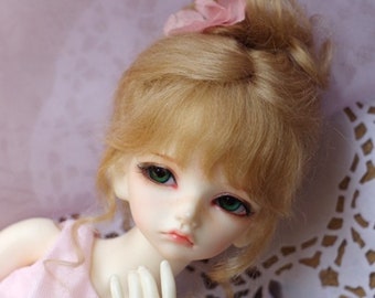 Mohair BJD Doll Wig: Brown, Gold, Pink, Kawaii Style (8-9" 7-8" 6-7" 5-6")