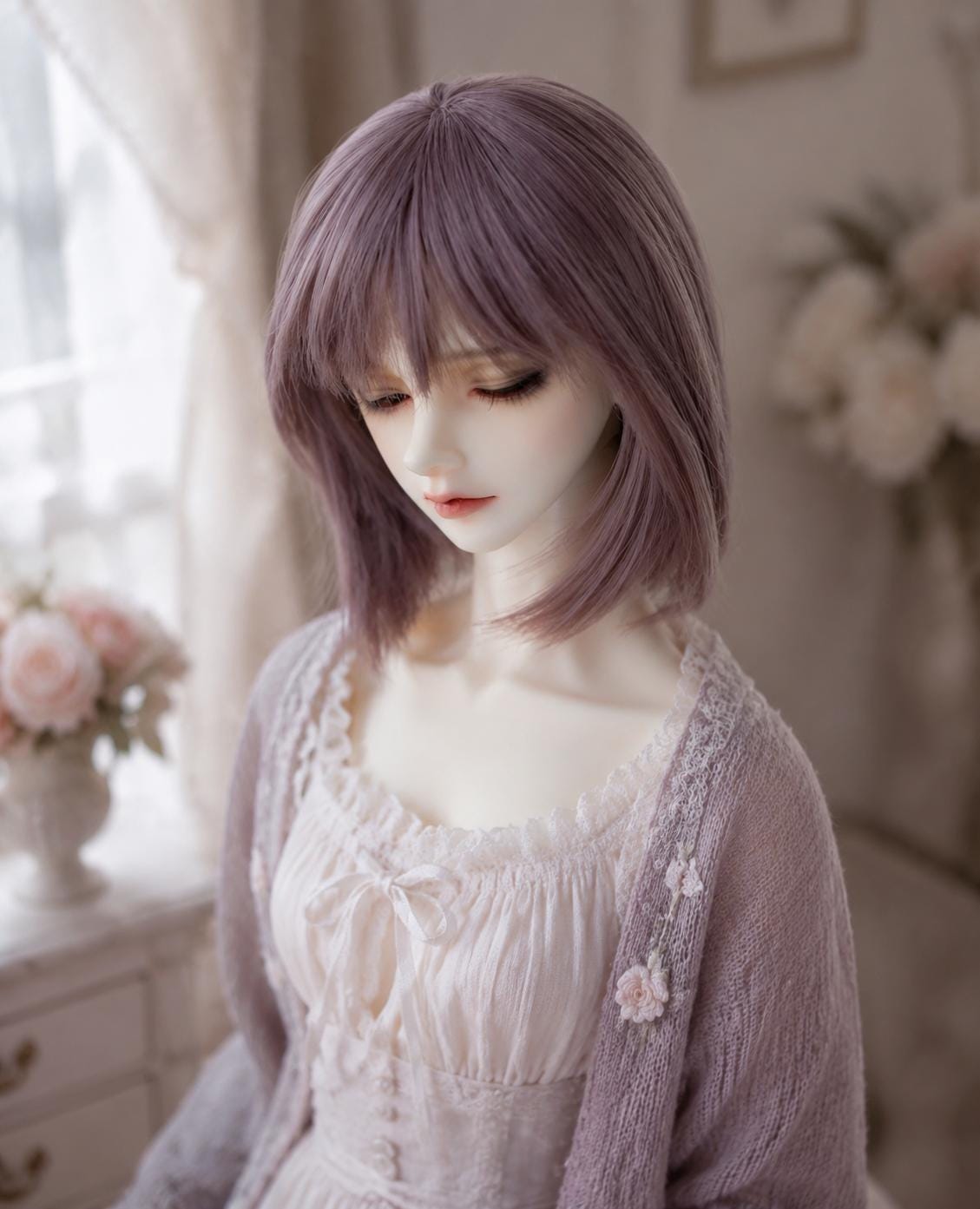 BJDドール用ウィッグ ショートボブ 1/4 1/3 1/6スケール MSD Minifee