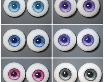 Realistic Resin Doll Eyes, 12 Color Toy Safety Eyes (10mm-18mm)