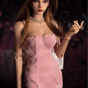 Custom Pink Bjd clothes Outfit Doll Dress 1/3 1/4 1/6 for Msd/Mdd/Minifee/Iplehouse/Popovy sister/Smart Doll Accessories