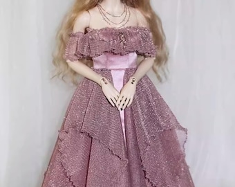 Custom Purple BJD Doll Dress Outfit, 1/3 1/4 1/6 Scale
