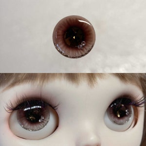 Brown Crystal Blythe Eye Chips with Swarovski Crystal /Blythe EyeChips/Doll Eyes /Craft Eyes/ Resin Eyes/ Blythe UV Eye/Crystal Eye