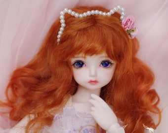 8-9&quot; 7-8&quot; 6-7&quot; 5-6&quot; 4-5&quot; 3-4&quot; Mohair BJD Wig White Brown Red Gold Pink Colorful Hair For 1/3 1/4 1/6 1/8 1/12 OB11Yosd MSD SD Smart Doll Wig