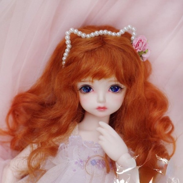 8-9" 7-8" 6-7" 5-6" 4-5" 3-4" Mohair BJD Wig White Brown Red Gold Pink Colorful Hair For 1/3 1/4 1/6 1/8 1/12 OB11Yosd MSD SD Smart Doll Wig