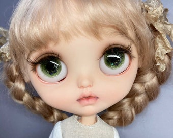 Éclats pour les yeux Blythe verts avec cristaux Swarovski - Yeux de poupée