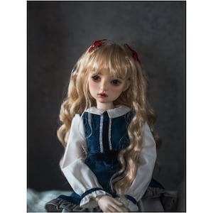 Vintage Doll Wig Doll Hair Fashion Doll Wig 1/3 1/4 1/6  BJD Wig for SD/MSD/Yosd/Art Doll Accessories,Long Wavy Wig Curly Wig for Girl Doll