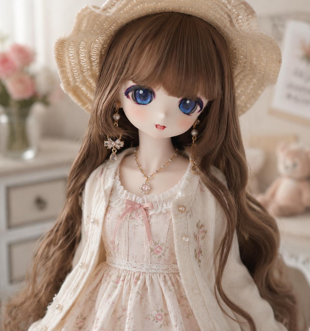 BJD Doll Wig, Long Hair, 8-9 Inch, SD Soom Doll Accessory - Etsy