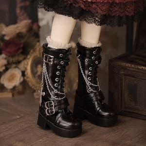 3 Farben Gothic Lackleder BJD Ankle Boots Für 1/3 1/4 Onkel Puppe