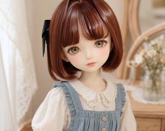 Perruque de poupée BJD en mohair 6 couleurs : cheveux courts pour poupées à l'échelle 1/3, 1/4 et 1/6