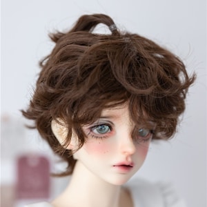 Kawaii Doll Super Soft Short Wavy Wig 1/3 1/4 BJD Wig for Boy Girl Uncle Doll 7-8&quot; 8-9“ Like Msd/ sdgr/SD17/SD13/Smart Doll Accessories
