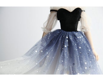 Custom BJD Doll Dress, 1/4 1/3 Scale, Starry Night Outfit