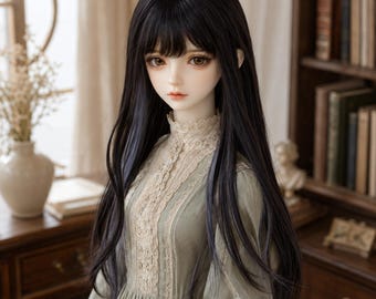 Peluca larga y ondulada para muñecas BJD, cabello de alambre de leche, accesorios para muñecas Yosd Msd SD