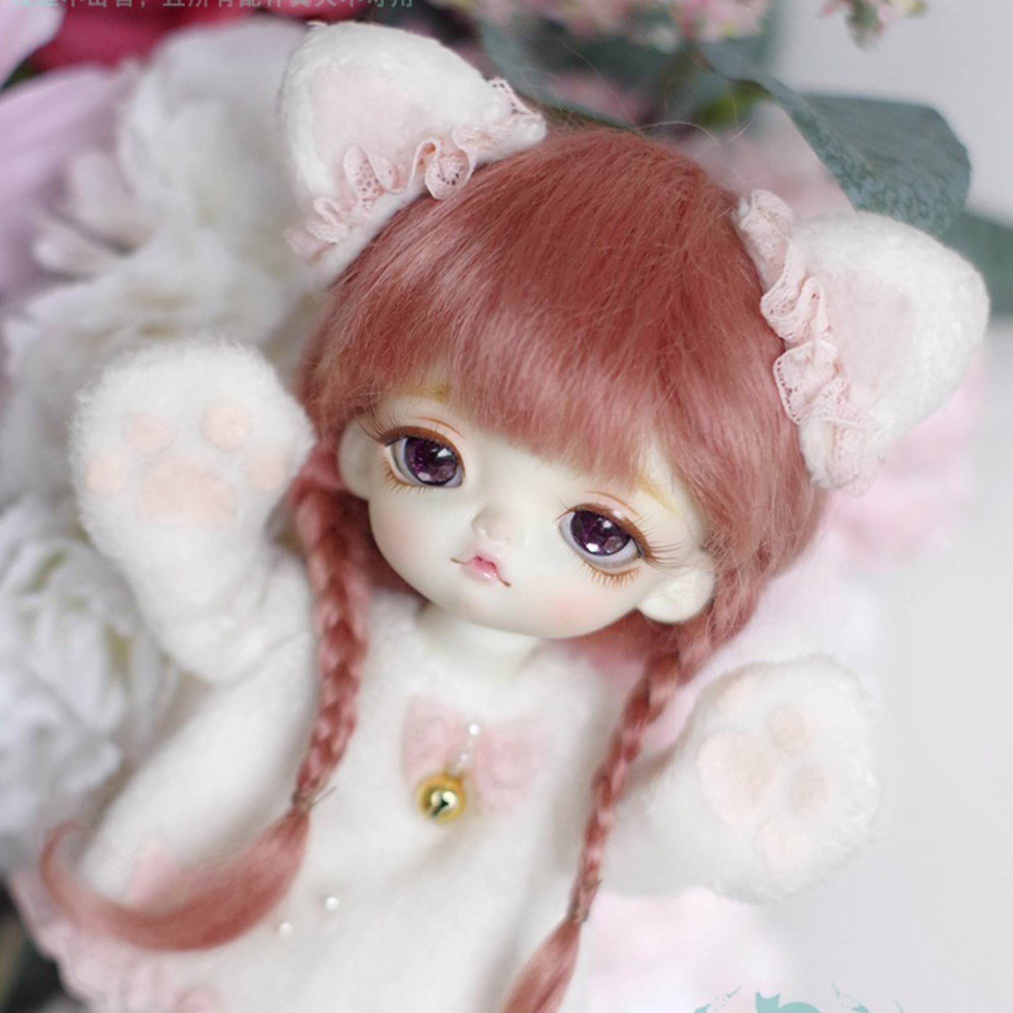 SD BJD Perruque de poupée, fibre synthétique haute température, cheveux courts et bouclés avec frange, pour poupée BJD 1/3 SD BJD Perruque de poupée, fibre synthétique haute température, cheveux courts et bouclés avec frange, pour poupée BJD 1/3