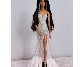 Abito rosa per bambole fashion da 30 cm, abito per bambola BJD