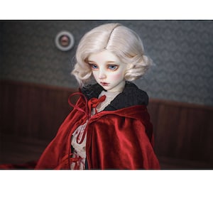 Vintage Doll Wig Doll Hair Fashion Doll Wig 1/3 1/4 MSD SD BJD Wig for Doll Accessories,Blythe Wig Curly Wig for Girl Doll