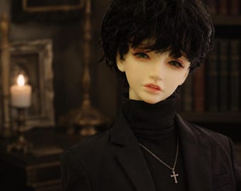 Black Short Hair BJD Doll Wig: 1/3, 1/4, 1/6 Size MSD SD