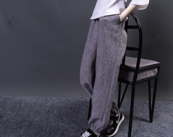 NEWBlack Vertical Wide Leg Ninth Pants Velvet Belt For BJD1/3 1/4 Doll Clothes