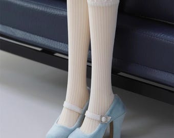 Botas azuis de salto alto para bonecas BJD, escala 1/3.