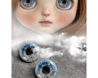 Puces oculaires Blythe faites main 14 mm, yeux de poupée en cristal UV réalistes