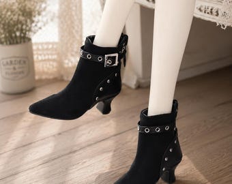 Black Doll Boots, Fashion BJD Shoes, 1/3 Scale