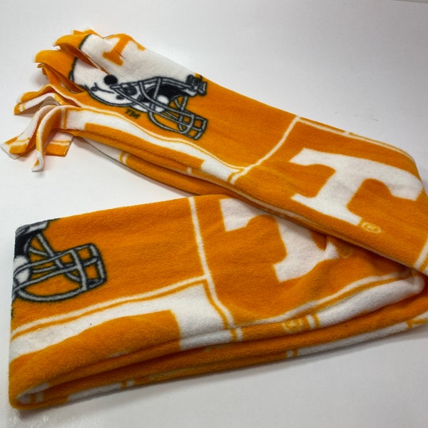 Tennessee Volunteers Vols NCAA College - Tube 2 Layer Fleece Scarf with Fringed Ends 5.5" x 58" Handmade New