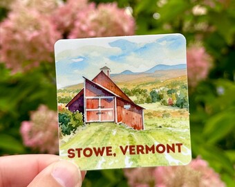 Stowe Vermont Barn Fall Foliage Vinyl Sticker