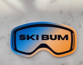 Ski Bum Goggle Sticker: Weatherproof Vinyl Decal for Laptop, Car