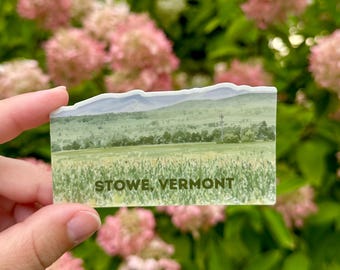 Stowe Vermont Mansfield Cornfield Vinyl Sticker