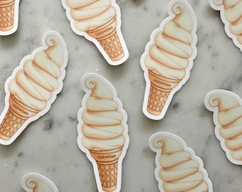 MINI Maple Creemee Vermont Vinyl Sticker, VT Ice Cream Cone