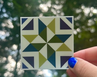 Barn Quilt Geometric Pattern Vinyl Sticker