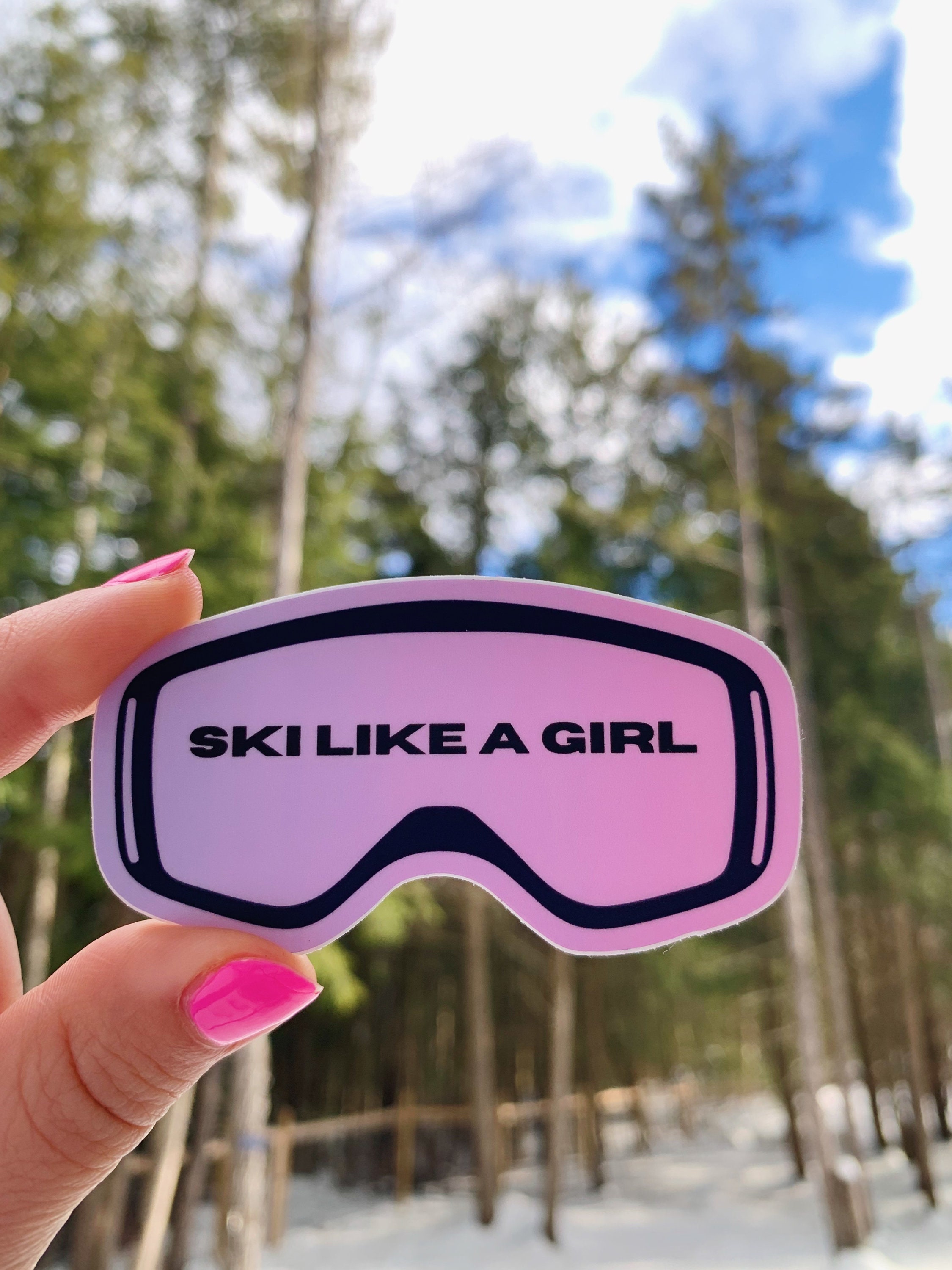 Ski Like A Girl Sticker Let it Snow