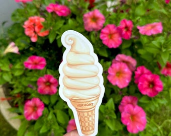 LARGE Maple Creemee Vermont Vinyl Sticker, VT Ice Cream Cone