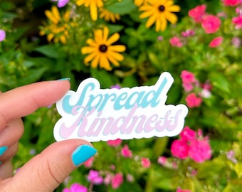 Spread Kindness Sticker, Retro Tie Dye Vinyl Decal for Water Bottles & Laptops