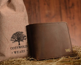 Personalised Leather Wallet  / Premium Genuine Leather Bifold Wallet / Embossed Wallet / Mens Wallet / Anniversary Gift for Him