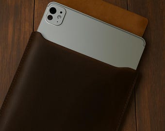 Personalized Leather iPad Pro 13 Sleeve: Handcrafted iPad Air Cover
