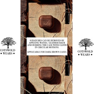 Personalised AirPod 1/2 Generation Case / Genuine Leather AirPod Case / Dark Brown AirPod 1/2 Generation Protector / Apple AirPod Holder image 6
