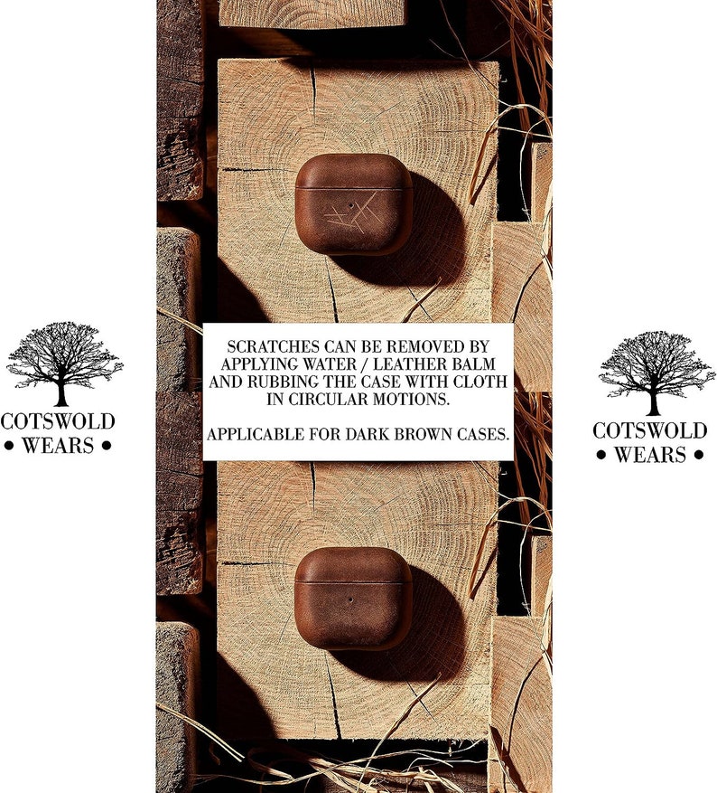Personalised AirPod 1/2 Generation Case / Genuine Leather AirPod Case / Dark Brown AirPod 1/2 Generation Protector / Apple AirPod Holder image 6