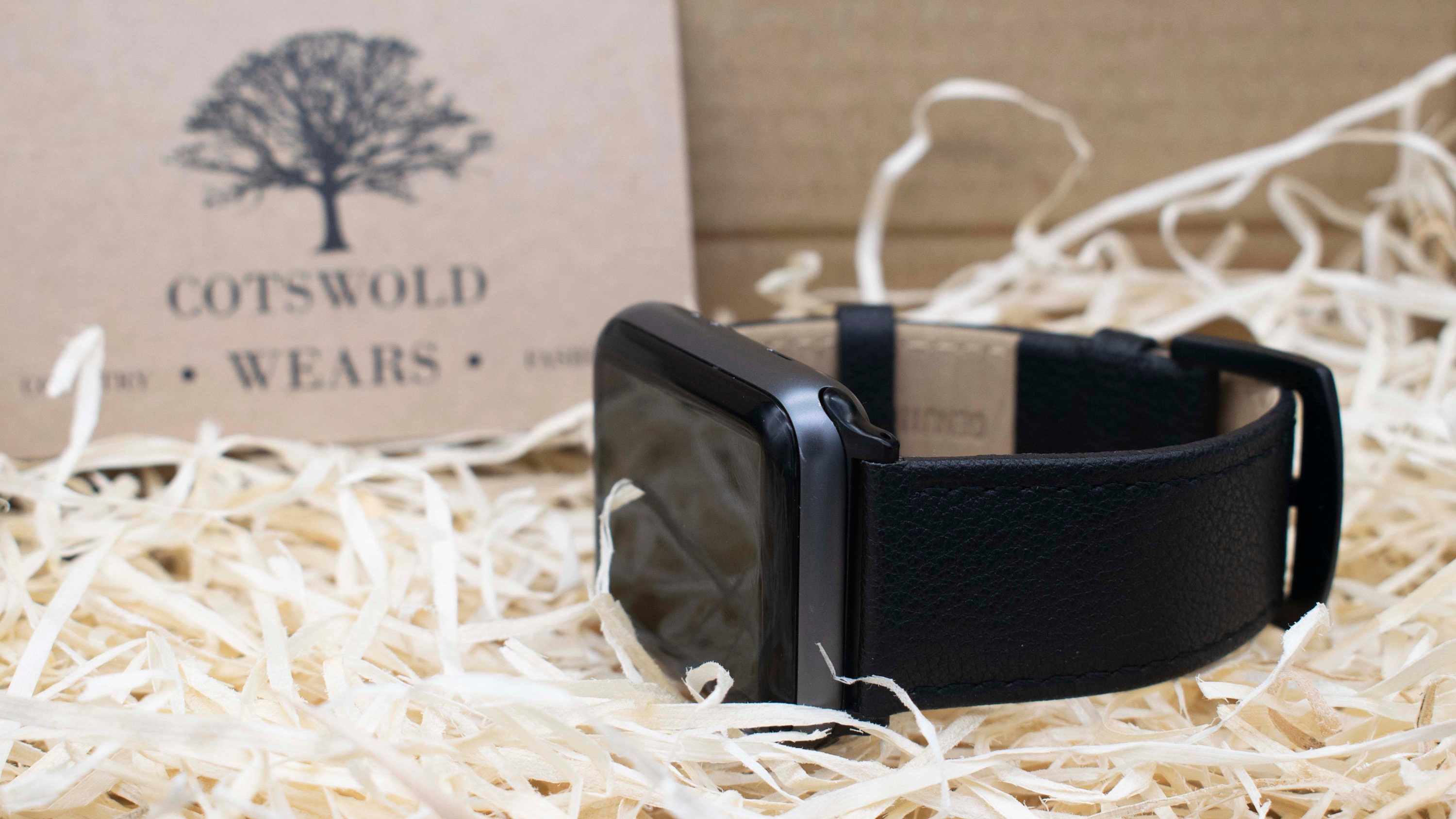 Personalised Black Leather Apple Watch Strap / 38mm 40mm 41mm Etsy
