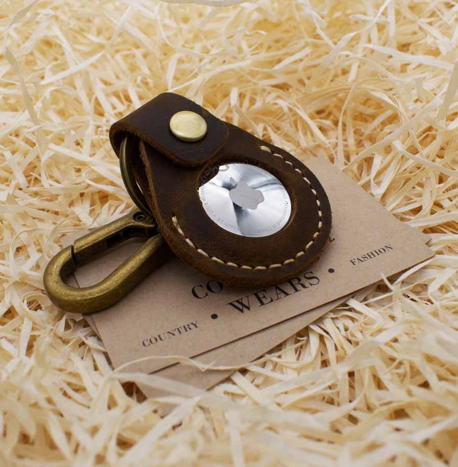 Leather Apple Airtag Keychain / Genuine Leather Apple Airtag Etsy