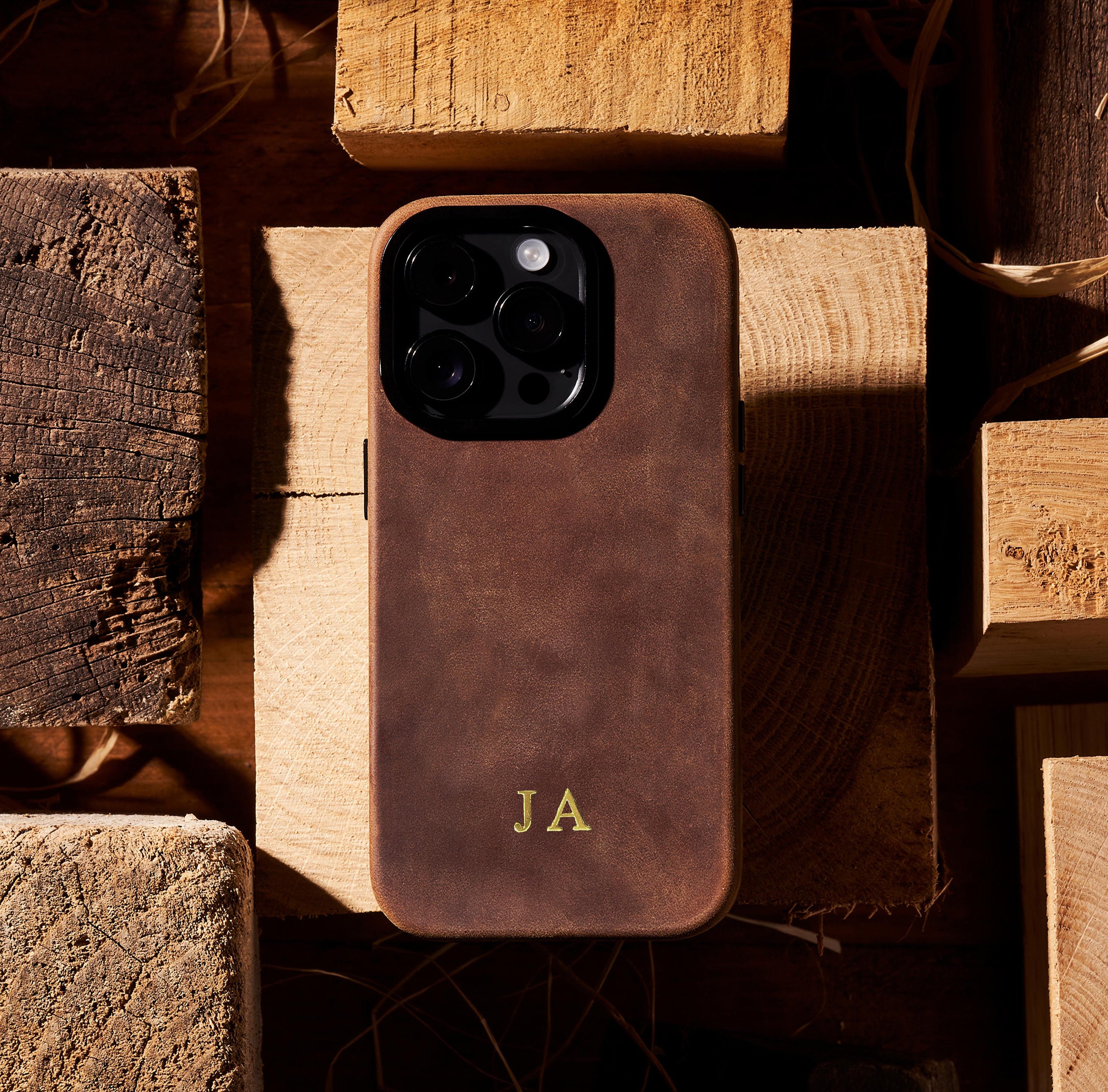The Monogrammed Leather Phone Case - iPhone 13, 14 – Clayton & Crume