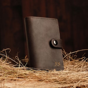 Carteira masculina personalizada / Presente para padrinho / Presente para despedida de solteiro / Porta-cartões minimalista em relevo de couro legítimo / Carteira masculina / Presente para ele