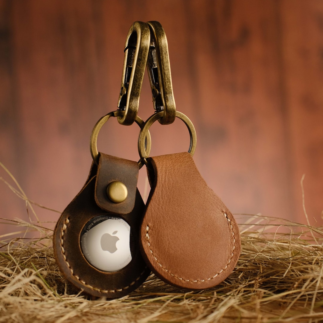 AirTag Leather Key Ring - Golden Brown - Walmart.com
