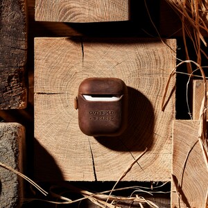 Personalised AirPod 1/2 Generation Case / Genuine Leather AirPod Case / Dark Brown AirPod 1/2 Generation Protector / Apple AirPod Holder image 4