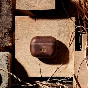 Custodia personalizzata per AirPods Pro 2 e 1 / Custodia per AirPod in vera pelle marrone scuro premium / Custodia per Apple AirPod / Diverse opzioni di colore