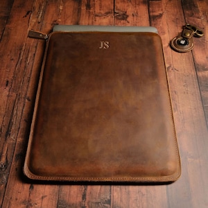 Custodia MacBook Air e Pro in vera pelle personalizzata 13" 14" 15" 16"/Custodia MacBook in rilievo/Copertina in pelle/M1 M2 M3 M4 2024 13 14 15 16 pollici
