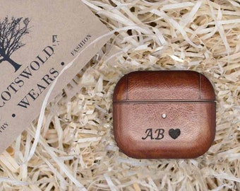 Personalised Apple Airpod 3 Generation Case / Protective Case Cover / Engraved and Handmade PU Leather / Customised AirPod 3 Case